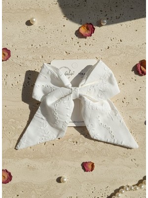 Toka Delisi El Yapımı Fisto Ekru Desenli Otomatik Fiyonk Toka, Fisto Toka, Kına Nikah Davet Balo Toka