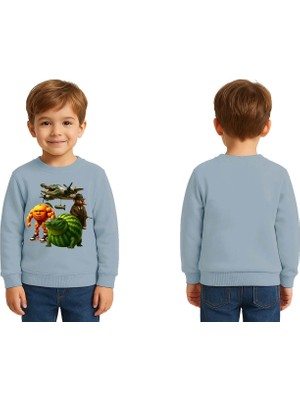 Sedirli Unisex Braınrot Baskılı Çocuk Swaetshirt 3 Iplik Şardonlu