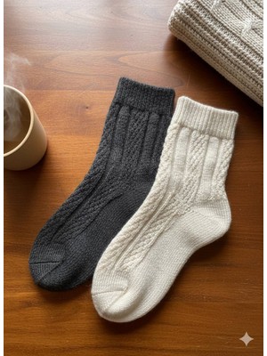 İnspira 2' Çift Kadın Yün Kışlık Çorap