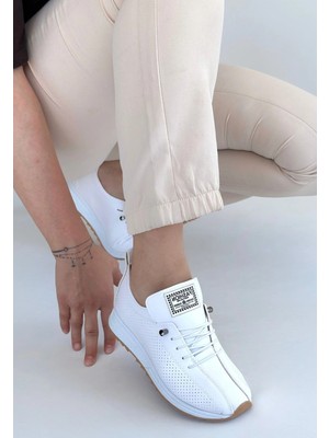 Diaways Fiert Beyaz Cilt Bağcıklı Spor Ayakkabı