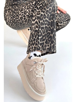 Diaways Muden Bej Süet Bağcıklı Bot