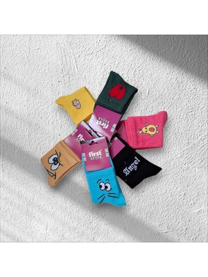 Multi Butik Multipa First Socks Renkli Pamuklu Smart Kolej Çorabı 4 Çift