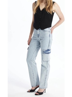 The Kethen Kargo Cep Kar Yıkama Jeans Pantolon