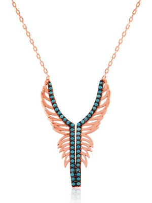 925 Ayar Gümüş Melek Kanadı Kadın Gümüş Kolye