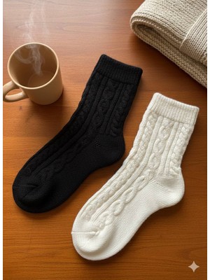 İnspira 2' Çift Kadın Yün Kışlık Çorap