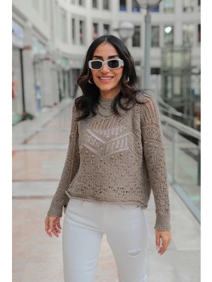 The Kethen Desenli Triko Kazak Gri