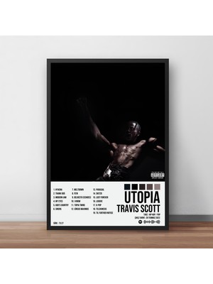 Orendart Travis Scott - Utopia Albüm Spotify Çerçeveli - Çerçevesiz Poster Tablo