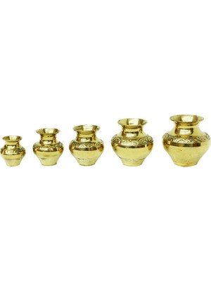 Vazo Minik 5'li Set Tamamı Pirinç Dekoratif Hediyelik