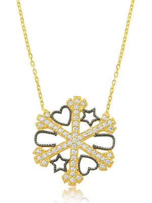 925 Ayar Gümüş Kar Tanesi Şans Kadın Gümüş Kolye