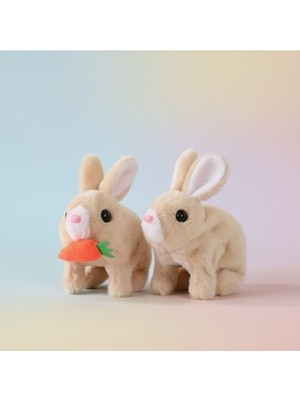 Tinyjoy Zıplayan Kulakları Işıklı Sesli Tavşan, Pilli Hediyelik Peluş Oyuncak