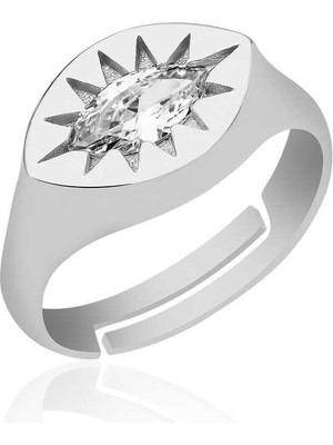 925 Ayar Gümüş Ayarlanabilir Kuzey Yıldızı Şovalye Yüzük