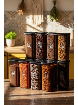 Perotti Outlet Locky Grey 12'li 1750 ml Kare Erzak Saklama Kabı