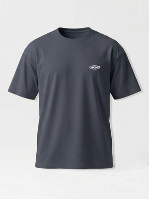 Broco Erkek Oversize %100 Pamuk Bisiklet Yakalı Basic T-Shirt