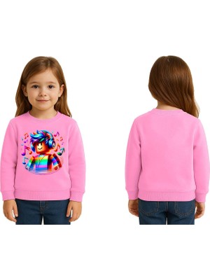 Sedirli Unisex Roblox Baskılı Çocuk Swaetshirt 3 Iplik Şardonlu