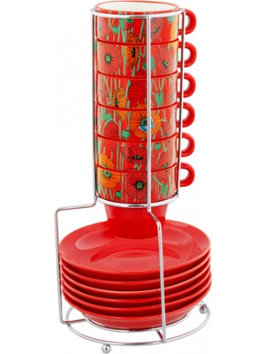 Pylones Kahve Bardak/ Fincan Seti | Cafe Colore - Coquelicots