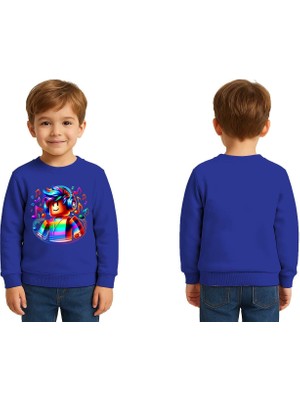 Sedirli Unisex Roblox Baskılı Çocuk Swaetshirt 3 Iplik Şardonlu