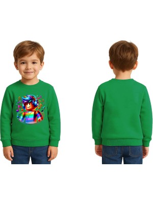 Sedirli Unisex Roblox Baskılı Çocuk Swaetshirt 3 Iplik Şardonlu