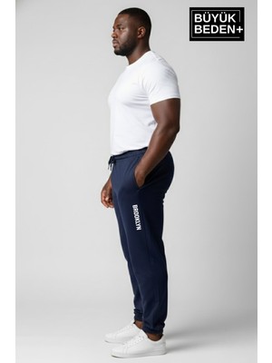 Superlife Erkek Büyük Beden Brooklyn Baskılı Paça Lastikli  Jogger Ince Eşofman Altı  SPR26BEA951-2