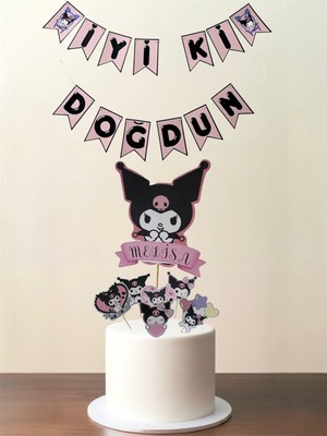 Sinem Gift Kuromi Pasta Süsü - Kuromili Pasta Süsü - Kuromi Konseptli Süs - Kuromi Doğum Günü