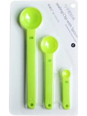 Mulvxkrg KRG02 Ölçme Kaşıklı Poşet Klipsi 3'lü Paket (Mulvix)