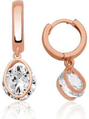 Özcömert Silver Gümüş Üç Boyutlu Oval Küpe