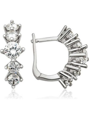 Özcömert Silver Gümüş 5 Taş Küpe