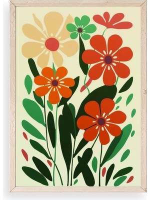 Buffer Çiçek Ahşap Çerçeveli Tablo