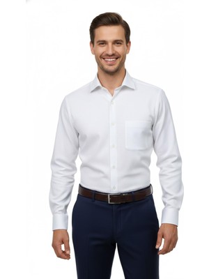 Kamer Erkek Regular Fitt Uzun Kol Petek Dokulu Gömlek 3635 BGL-ST04811