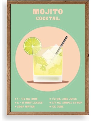 Buffer Mojito Ahşap Çerçeveli Tablo