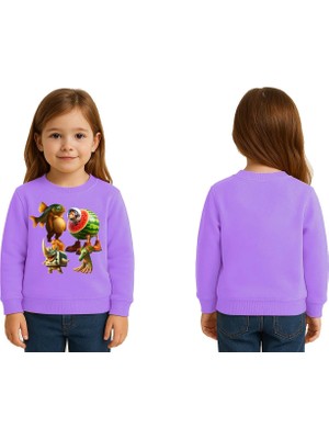 Sedirli Unisex Braınrot Baskılı Çocuk Swaetshirt 3 Iplik Şardonlu