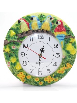 Mulvxkrg KRG02 Papağanlı Polyester Duvar Saati (Mulvix)