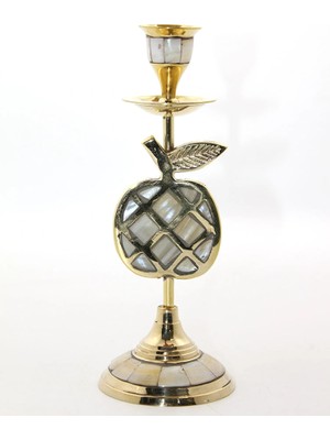 Mulvxkrg KRG02 Pirinç Sedefli Tekli Şamdan Model 1 (Mulvix)