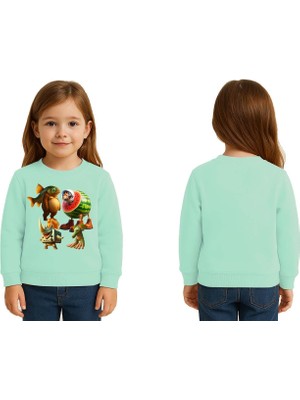 Sedirli Unisex Braınrot Baskılı Çocuk Swaetshirt 3 Iplik Şardonlu