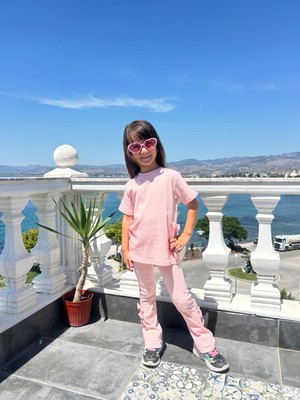 Leona Luxe Pembe Fiyonklu Alt-Üst Takım Kız Çocuk