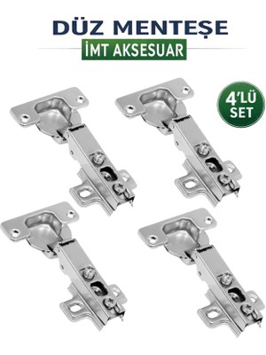 İmt Aksesuar Imt Aksesuar Düz (4 Adet) Mobilya Dolap Kapak Menteşesi