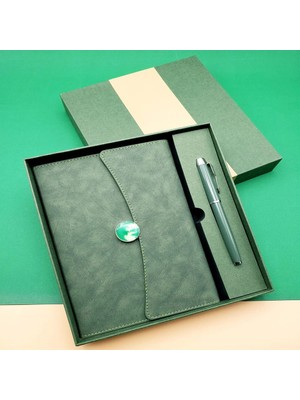 Mulvxkrg KRG02 Promosyon Defter Kalem Seti Yeşil Renk (Mulvix)