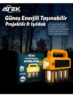 Mulvxkrg KRG02 Güneş Enerjili Taşınabilir Projektör Işıldak (Mulvix)