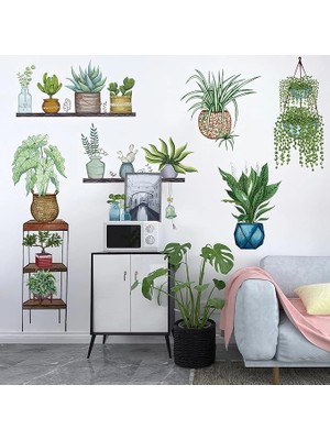 Mulvxkrg KRG02 Tropikal Bitkiler Duvar Stickerı Model D (Mulvix)