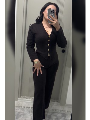 Maison Meda Kadın Fitilli Kumaş Alt-Üst Ikili Takım | Ince Belli Formlu Ceket + Yüksek Bel Pantolon – Şık & Feminen