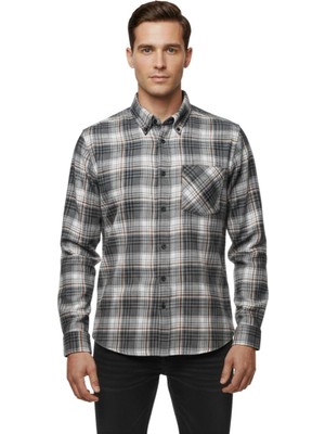 Kamer Erkek Kışlık Uzun Kol Tek Cepli Gömlek 3783 BGL-ST04808