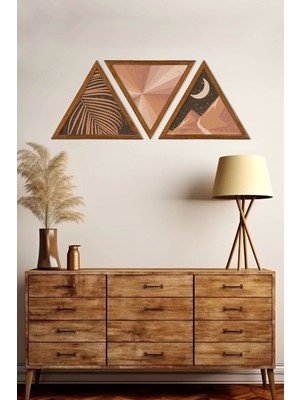 Buffer Dekoratif Üçgen Çerçeveli Ahşap Tablo Set