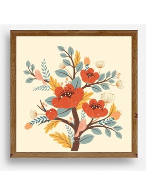 Buffer Çiçek Ahşap Çerçeveli Tablo
