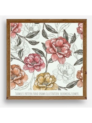 Buffer Gül Ahşap Çerçeveli Tablo