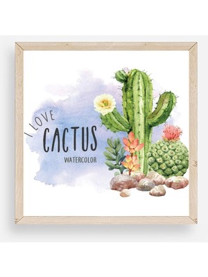 Buffer Kaktüs Ahşap Çerçeveli Tablo