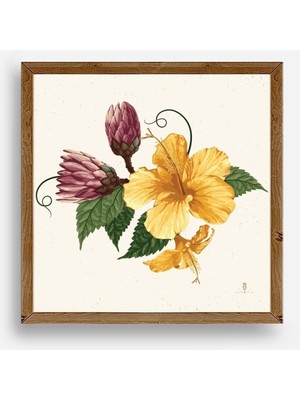 Buffer Çiçek Ahşap Çerçeveli Tablo
