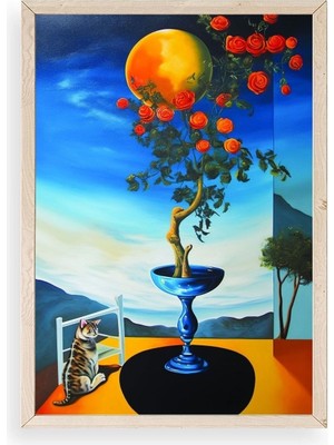 Buffer Gül Ahşap Çerçeveli Tablo