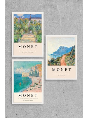 Buffer Monet Üçlü Ahşap Çerçeveli Tablo
