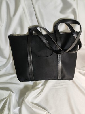 Leaf Accessory  Büyük Boy Çanta, Fermuarlı, Elde ve Omuz Askılı, Siyah