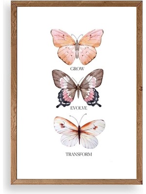 Buffer Kelebekler Ahşap Çerçeveli Tablo