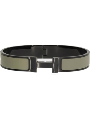 Celikchi Erkek Siyah ve Çağla Yeşili Renk Çelik Bilezik